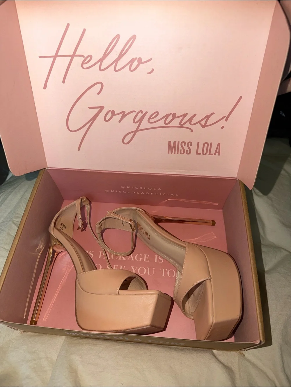 Miss Lola nude Platform Stiletto heels